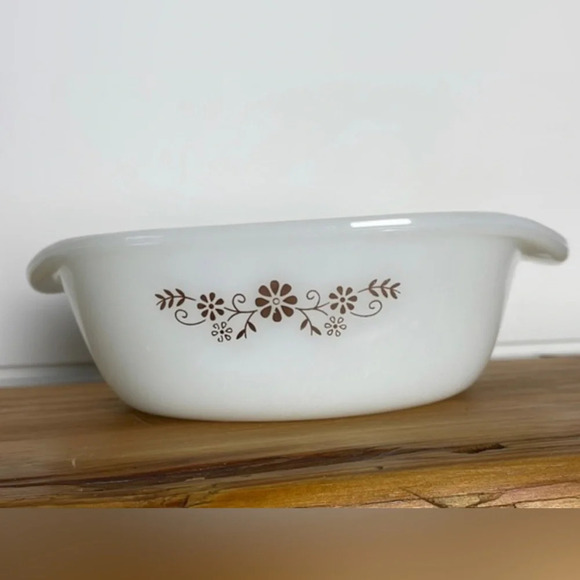 Vintage Dynaware Pyr-O-Rey Cookware Casserole Dish Daisy Floral Opal Mexico - Picture 11 of 11